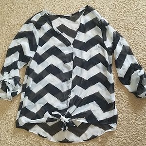 Black and white Chevron blouse